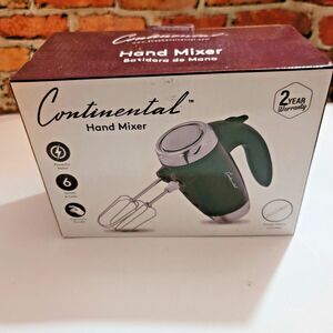 Continental 6-Speed Electric Hand Mixer – Black with Chrome Beaters (New)